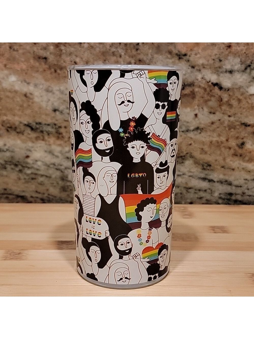 LOVE is LOVE Gay Pride LGBTQ drinking glass